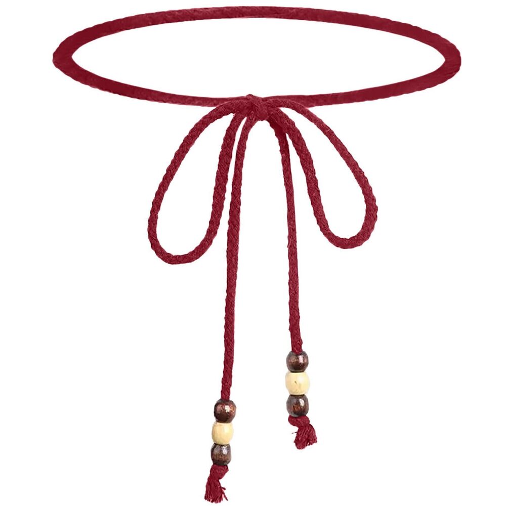 6816 Women Girls Boho Weave Cotton Braided Waist Tie Belt Wrap Cloth Belts
